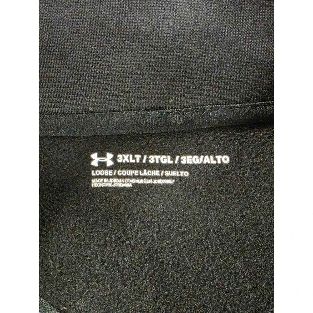 Under Armour Mens 3XLT Black 1/4 Zip Pullover Loose Fit Long Sleeve Mock Neck